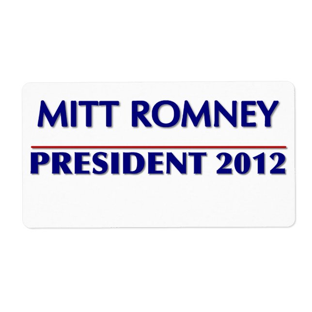 8 Custom Large Labels Per Sheet Mitt Romney (Front)