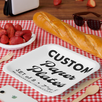 8 Custom Personalised BBQ 9" Square Paper Plates