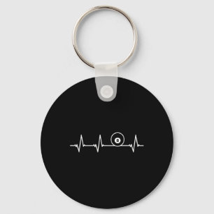 8 Eight Ball Heartbeat Shirt Funny Billiard Gift Key Ring