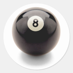 8 Eight Ball Scrapbooking Billiards Pool Behind Classic Round Sticker