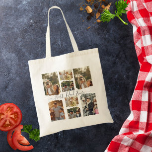 8 Eight Photo Modern Elegant Collage Family Love Tote Bag