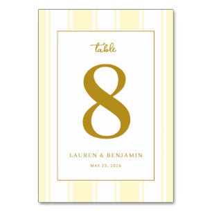 "8" Elegant Gold Minimalist Table Number
