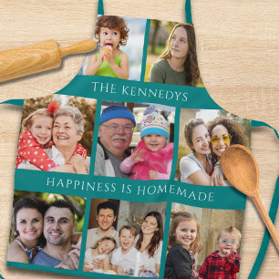 8 Family Photo Collage Happiness Is Homemade Teal Apron
