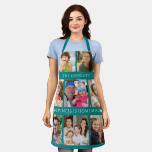 8 Family Photo Collage Happiness Is Homemade Teal Apron