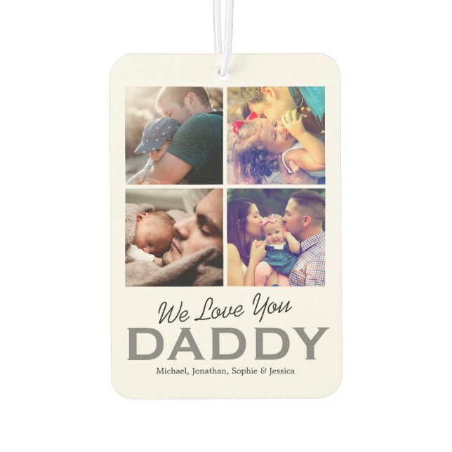 8 Family Photo Dad Car Air Freshener (Back)