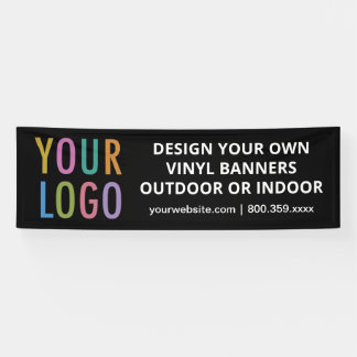 8 Foot Vinyl Banner Sign Outdoor or Indoor Black