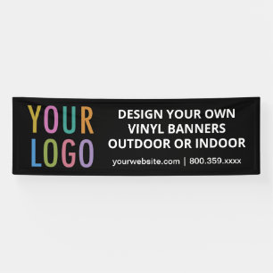 8 Foot Vinyl Banner Sign Outdoor or Indoor Black
