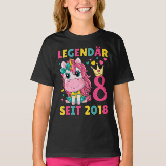 8. Geburtstag Mädchen Einhorn Legendär Seit 2018 T-Shirt