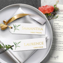 8 Greenery Wedding Gold Foil Font Name Tags