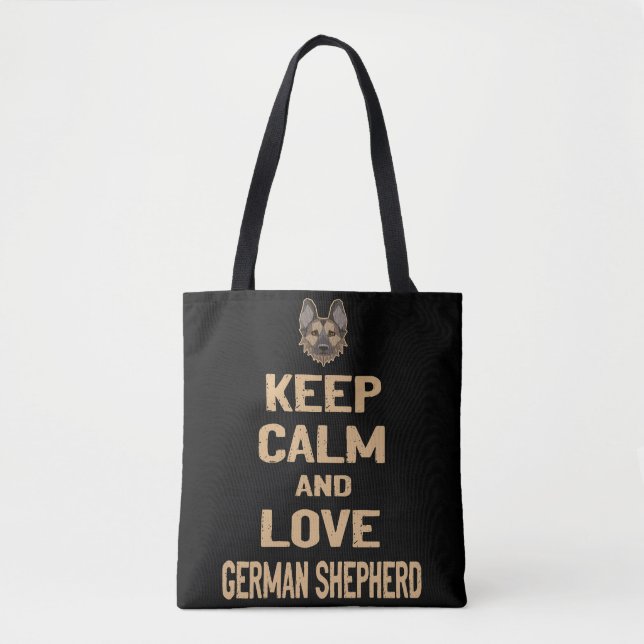 8 Keep Calm And Love German Shepherd Tote Bag (Front)