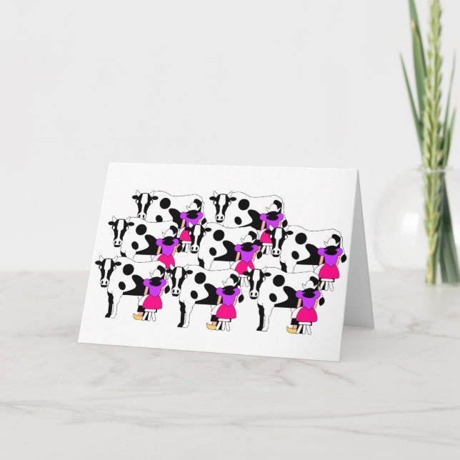 8 Maids Milking Card (Front)