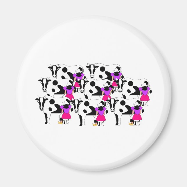 8 Maids Milking Magnet (Front)