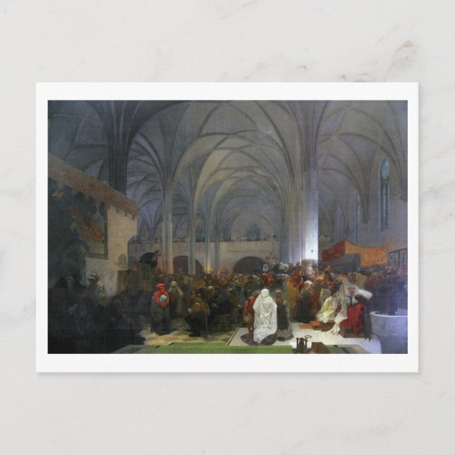 #8 Master Jan Hus Preaching at Bethlehem Chapel Postcard (Front)