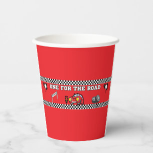 8 OUNCE RED 1ST BIRTHDAY BOY RACE CAR PAPER CUPS