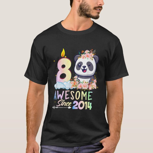 8 Panda Unicorn Awesome Since 2014 T-Shirt (Front)