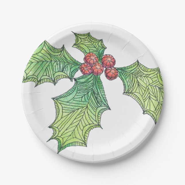 8 Paper Plates Holly Jolly (Front)
