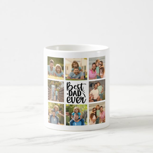 8 Photo Collage Best Dad Ever  Coffee Mug (Center)