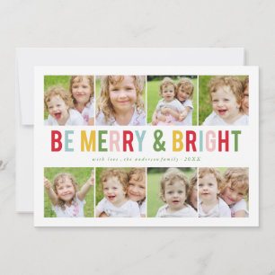 8 Photo Collage Holiday Photocard Card