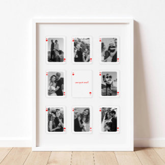 8 Photo Collage How Lucky Are We Playing Cards Poster