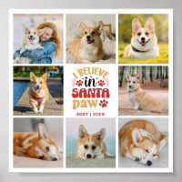 8 Photo Collage I Believe In Santa Paw Name & Date