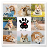 8 Photo Collage I Love My Dog Photo Enlargement