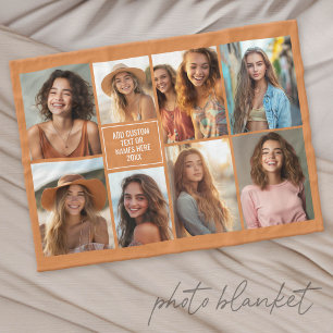 8 Photo Collage Minimalist - Neutral Background Fleece Blanket
