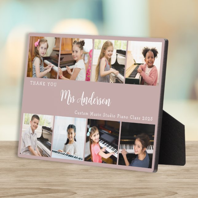 8 Photo Collage Music Teacher Appreciation Gift Plaque (Creator Uploaded)