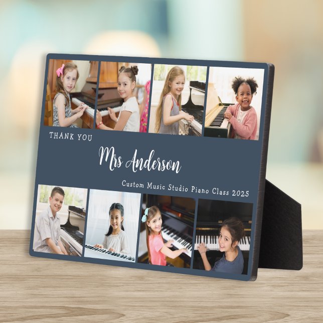 8 Photo Collage Music Teacher Appreciation Gift Plaque (Creator Uploaded)