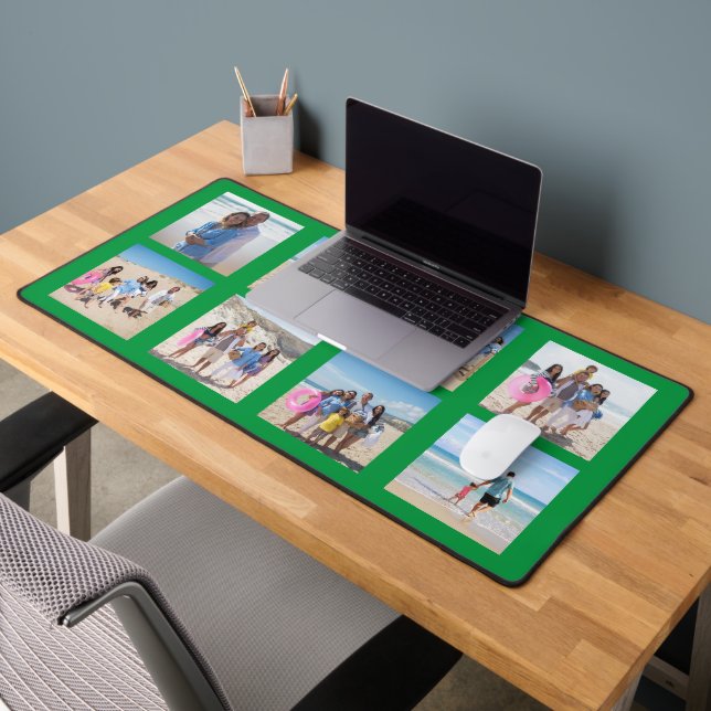 8 Photo Collage Personalised  Desk Mat (Office 2)