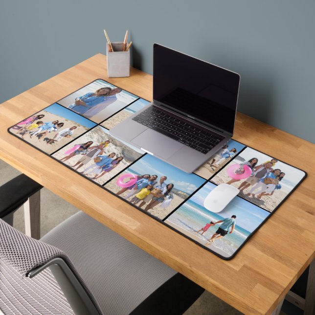 8 Photo Collage Personalised  Desk Mat (Office 2)