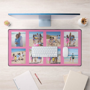 8 Photo Collage Personalised  Desk Mat