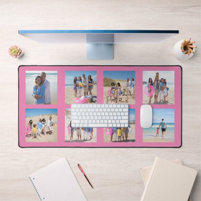 8 Photo Collage Personalised  Desk Mat (Office 1)