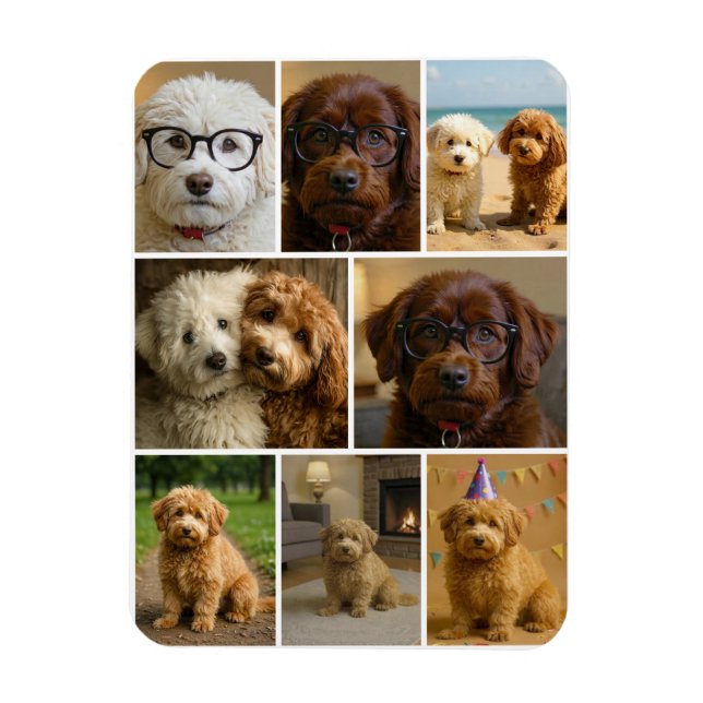 8 Photo Collage Personalized Custom Magnet (Vertical)