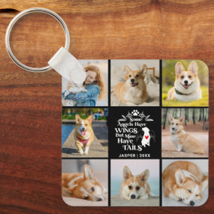 8 Photo Collage Pet Dog Loss Remembrance Key Ring