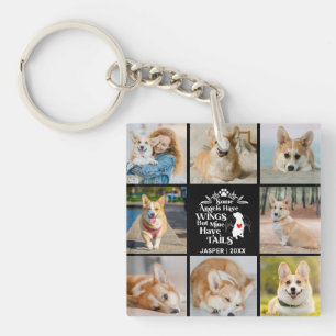 8 Photo Collage Pet Dog Loss Remembrance Key Ring