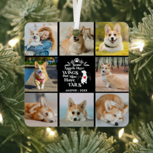 8 Photo Collage Pet Dog Loss Remembrance Metal Tree Decoration