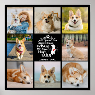 8 Photo Collage Pet Dog Loss Remembrance  Poster