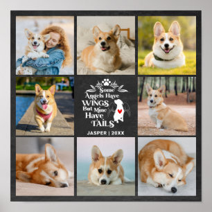 8 Photo Collage Pet Dog Loss Remembrance Poster