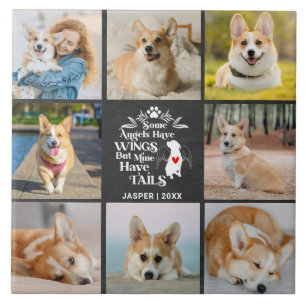 8 Photo Collage Pet Dog Loss Remembrance Tile
