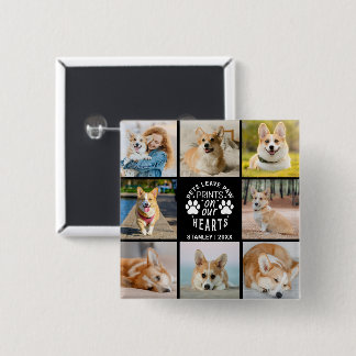 8 Photo Collage Pet Memorial Remembrance 15 Cm Square Badge