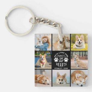 8 Photo Collage Pet Memorial Remembrance Key Ring
