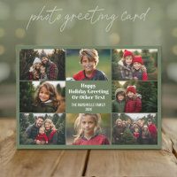 8 Photo Collage - Simple Grid - Olive Green
