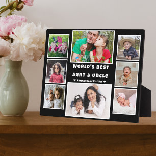 8 Photo Collage World's Best Aunt And Uncle Plaque