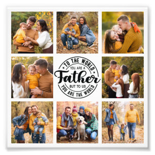 8 Photo Collage World's Best Dad Photo Enlargement Print