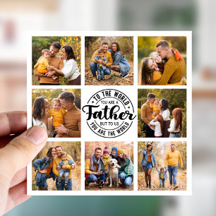 8 Photo Collage World's Best Father Magnetic Card