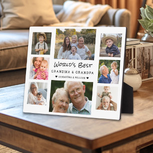 8 Photo Collage Worlds’s Best Grandma And Grandpa Plaque