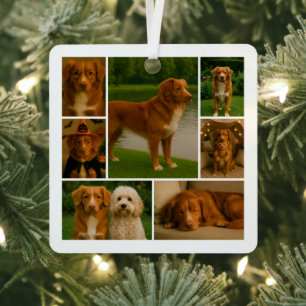 8 Photo Custom Collage Personalized Metal Tree Decoration