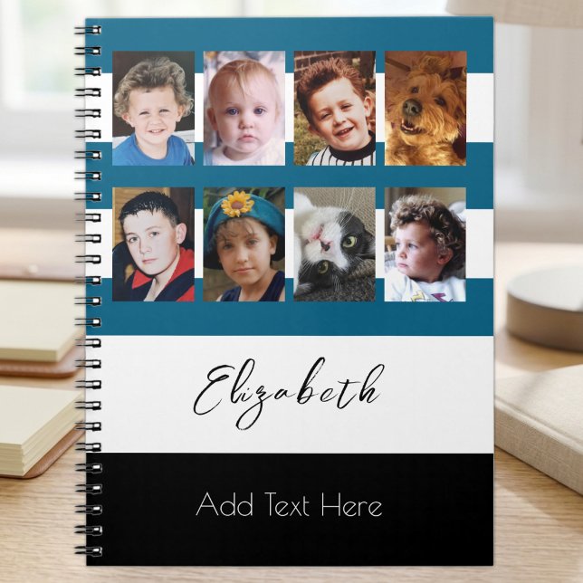 8 photo custom name blue notebook (Creator Uploaded)