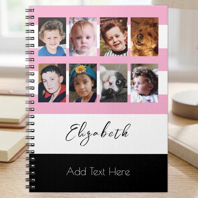 8 photo custom name pink notebook (Creator Uploaded)