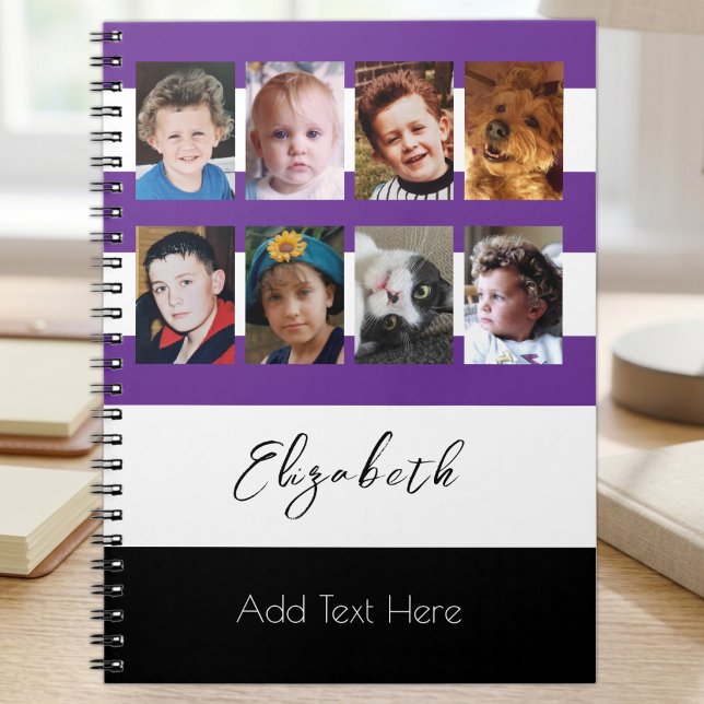 8 photo custom name purple notebook (Creator Uploaded)